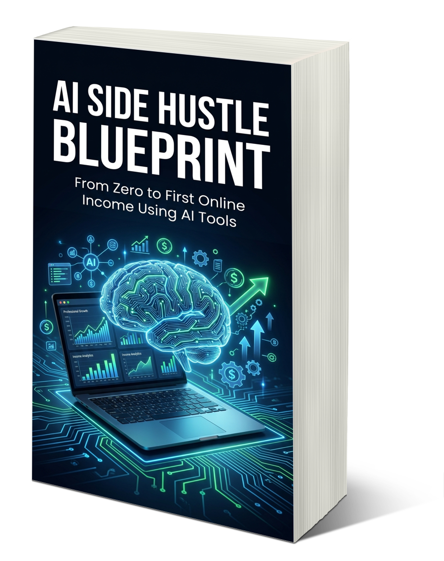 📘 AI Side Hustle Blueprint: From Zero to First Online Income Using AI Tools